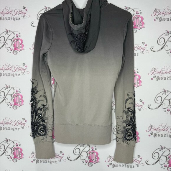 Guess sweater embroidered beads rhinestone jewels tattoo style ombré vintage - Picture 5 of 14